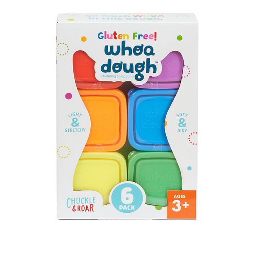 Chuckle And Roar Sensory Whoa Dough Modeling Compound 6 Pack Multicolor Stretchy